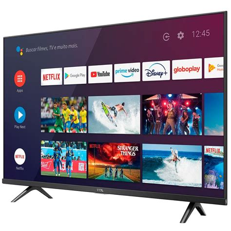 smart tv led 32 hd tcl 32s615 com design sem bordas, bluetooth, google assistant e android tv